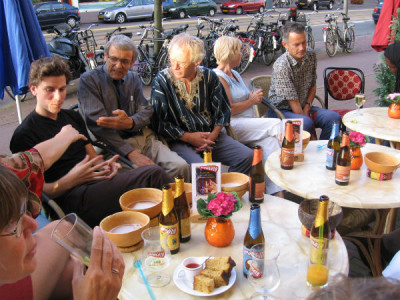 terras van Ethiopisch restaurant Addis Ababa / terrace of Ethiopian restaurant Addis Ababa